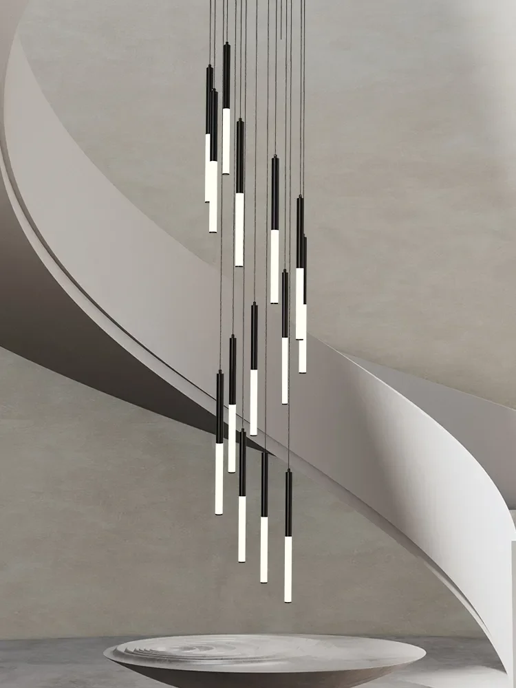 Interior Design Youtube - Moderne LED créatif noir Tube rond